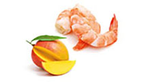 Feurige Riesencrevetten an Mangosauce